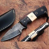 General Patton's Custom Full Tang Damascus Knife 1095 HC Steel Handmade