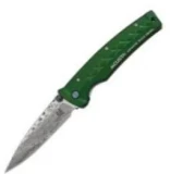 Mcusta Green Tsuchi Single Blade Folding Knife w/ VG-10 Damascus Blade