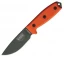 ESEE-3 Fixed Blade Knife (Plain Edge, Olive Drab/Orange, Rounded Pomme