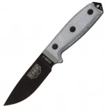 ESEE-3 Fixed Blade Knife (Plain Edge, Black/Gray, Black Sheath)