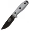 ESEE-3 Fixed Blade Knife (Plain Edge, Black/Gray, Black Sheath)