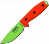 ESEE-3 Fixed Blade Knife (Plain Edge, Venom Green/Red, Rounded Pommel