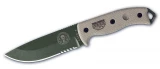 ESEE Partially Serrated OD Fixed Blade Knife with Canvas Micarta Handl