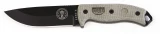 ESEE Plain Black Fixed Blade Knife with Canvas Micarta Handle
