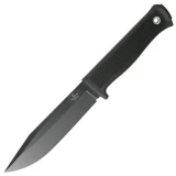 Fallkniven Knives S1BZ Thermorun Handle Black Plain Fixed Blade Knife, Zytel Sheath