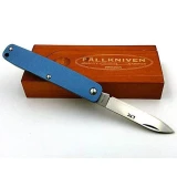 Fallkniven Knives LTC Blue Handle Pen Knife w/Wood Gift Box