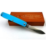 Fallkniven Knives LTC Pen Knife with Sky Blue Handle, Plain w/Wood Gif