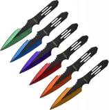Master Cutlery Perfect Point 6 Piece Multi-Color Throwing Knives - PP-595-6MC