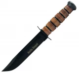 Engraved KA-BAR USMC Tactical/Utility Knife, 7" Blade, Leather Sheath