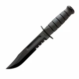 Ka-bar Knives Black Tactical Knife, Kydex Sheath, 7 in., Serrated