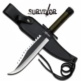Master Cutlery Survivor Two Tone Fixed Blade Hunting Knife w/ PU Sheath