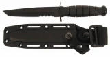 Ka-bar Knives Short Ka-Bar Black Tanto Knife, Serrated, Kydex Sheath