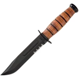 Ka-bar Knives US ARMY Serrated Edge Fixed Blade Knife w/ Leather Sheath