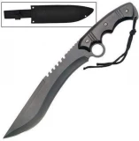 Bowie Survival Military Fix Blade Full Tang Knife, Black