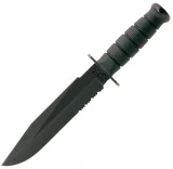 Ka-bar Knives Black Fixed Blade ComboEdge Tactical Knife with Sheath