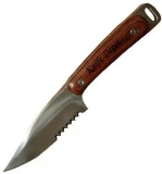 Parker River Captain Fixed Blade Serrated Knife With Personalized Red