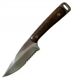 Parker River Captain Fixed Blade Serrated Knife With Personalized Dark