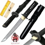 Ryumon - Folded 1065 Dragon Tsuba Sword, Black