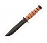 Ka-bar Knives Short USA Knife, With Leather Sheath, Plain
