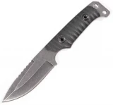 UZI Shomer, Stone Washed Stainless Steel Fixed Blade Knife with Plain Edge Blade and Kydex Sheath