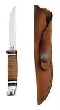 Case Cutlery Hunter 3 1/8" Clip Blade Fixed Blade Knife with Leather H