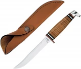 Case Cutlery 316-5 SS Fixed Blade Leather Hunter Knife with Leather Sh