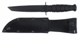 KA-BAR USMC Short Black Fighting Knife, 5.25" Tanto Blade, Kydex Sheat