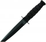 Ka-bar Knives Fighting/Utility Fixed Blade Knife, Black Tanto ComboEdge Blade
