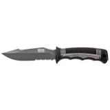 SOG Seal Strike Fixed Blade Knife, Black Handle, Black ComboEdge w/Del