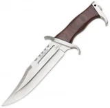 United Cutlery Hibben III Fighter Fixed Blade Knife w/ Wood Handle and Leather Sheath