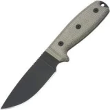 Ontario Knife Company Rat 3 Knife with Canvas Micarta Handle, 1095 Plain Blade, and OD Sheath