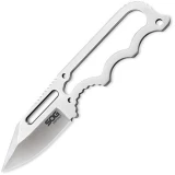 SOG Knives Instinct Fixed Blade Knife, Silver SS Handle, Satin Plain w