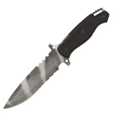 Fury Sporting Cutlery Sea Camo Tactical Knife, Black Handle, w/Sheath