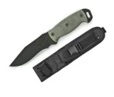 Ontario Knife Company Night Stalker 4 Blk Micarta Handle Black Plain Blade