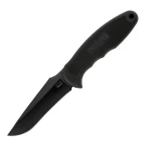 SOG Knives Field Pup II Black TiNi Fixed Blade Knife with Leather Shea