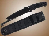 Hogue EXF01 7" Fixed DPB Black Kote Blade Knife with Black G10/G-Mascus Handle