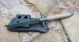 ShadowTech Knives Scorpion, Green Blade, Plain, Tan Cord Wrap