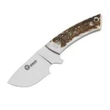 Boker USA El Hormiga Knife with Stag Handle and Leather Sheath
