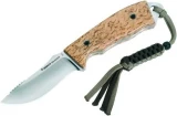 Boker Solid Knife with Birchwood Handle and Leather Sheath