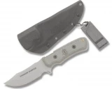 Tops Knives Shadow Hunter Knife with Black Linen Micarta Handle, Plain