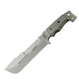 Tops Knives M4X Punisher Gray Fixed Blade Knife with Black Micarta Han