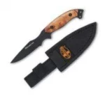Meyerco Mossberg Bantam Fixed Blade Caping Knife with Burl Wood Handle