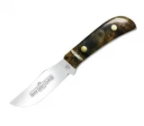 Queen Cutlery Skinner Hunter Fixed Blade Knife with Fossilized Spalted