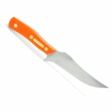 Schrade Orange Sharpfinger 7 1/4" Fixed Blade Knife With Leather Sheat