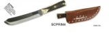 Schrade Primos Fixed Blade Knife with Stag Handle and Leather Sheath