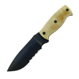 Ontario Knife Company Afghan Black Partially Serrated Fixed Blade Knif