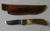 Queen Cutlery Drop Point Hunter Torched Sambar