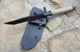 ShadowTech Knives Scorpion, Black Blade, Plain, Tan Cord Wrap