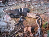 ShadowTech Knives Hiker, Black Blade, Plain, Tan Digi Cord Wrap