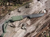 ShadowTech Knives Hiker, Black Blade, Plain, Green ACU Cord Wrap